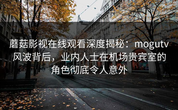 蘑菇影视在线观看深度揭秘：mogutv风波背后，业内人士在机场贵宾室的角色彻底令人意外