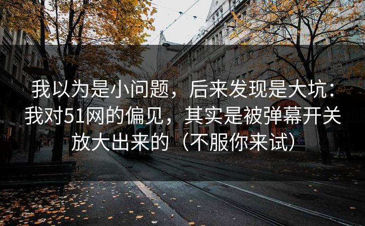 我以为是小问题，后来发现是大坑：我对51网的偏见，其实是被弹幕开关放大出来的（不服你来试）
